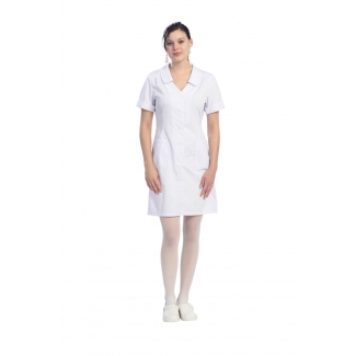4191 - Knee length 36 inch white nurse scrub dress